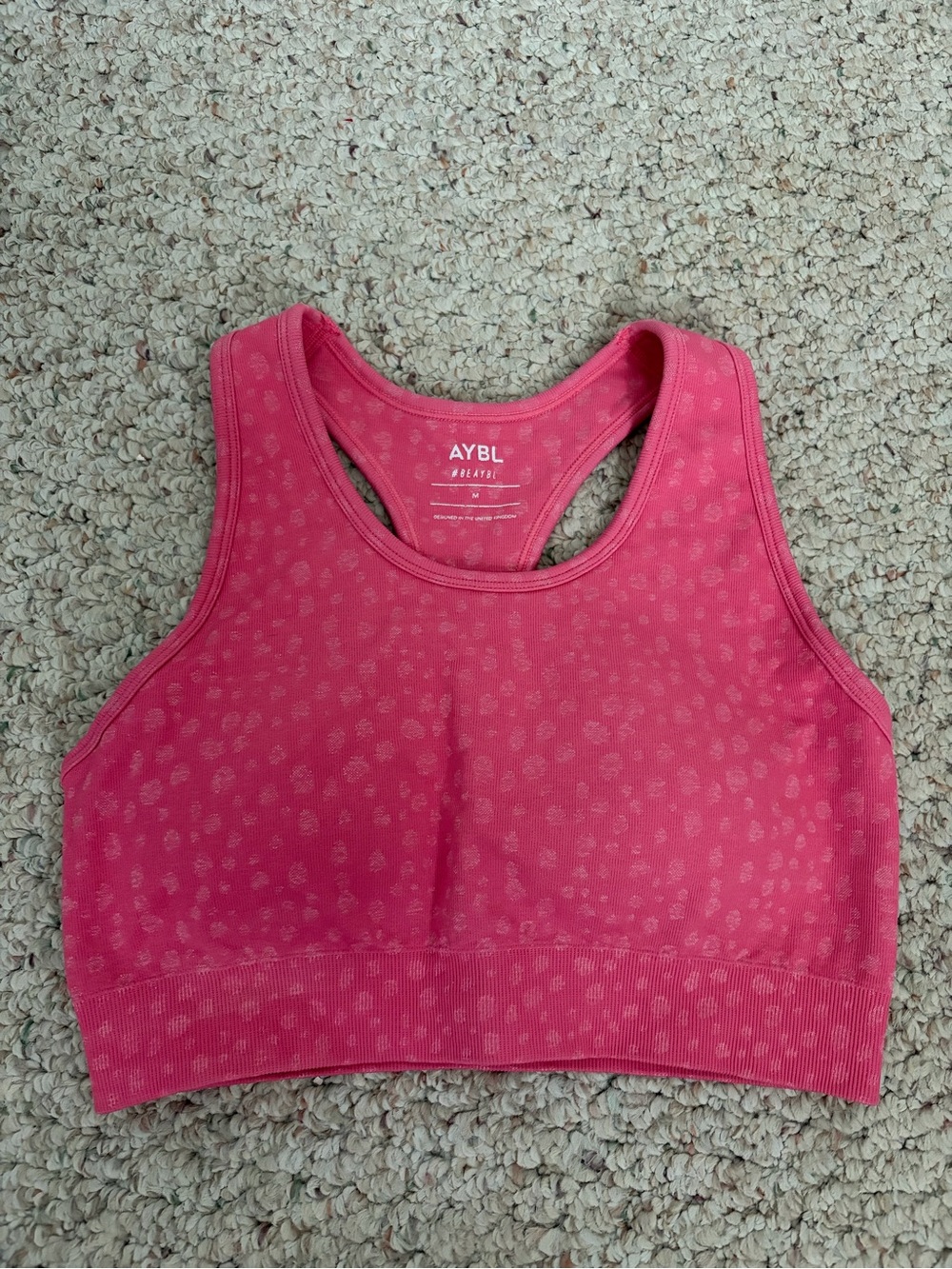 AYBL Pink Seamless Racerback Sports Bra